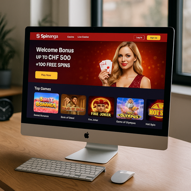 Spinanga Casino Desktop Design - Modernes hawaiianisches Interface
